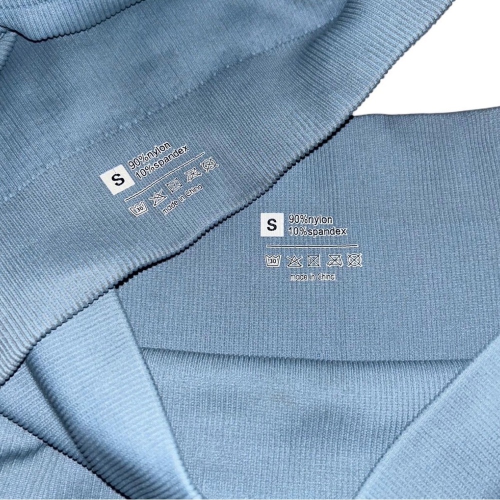 Blue Ribbed Workout Set - Picture 3 of 3